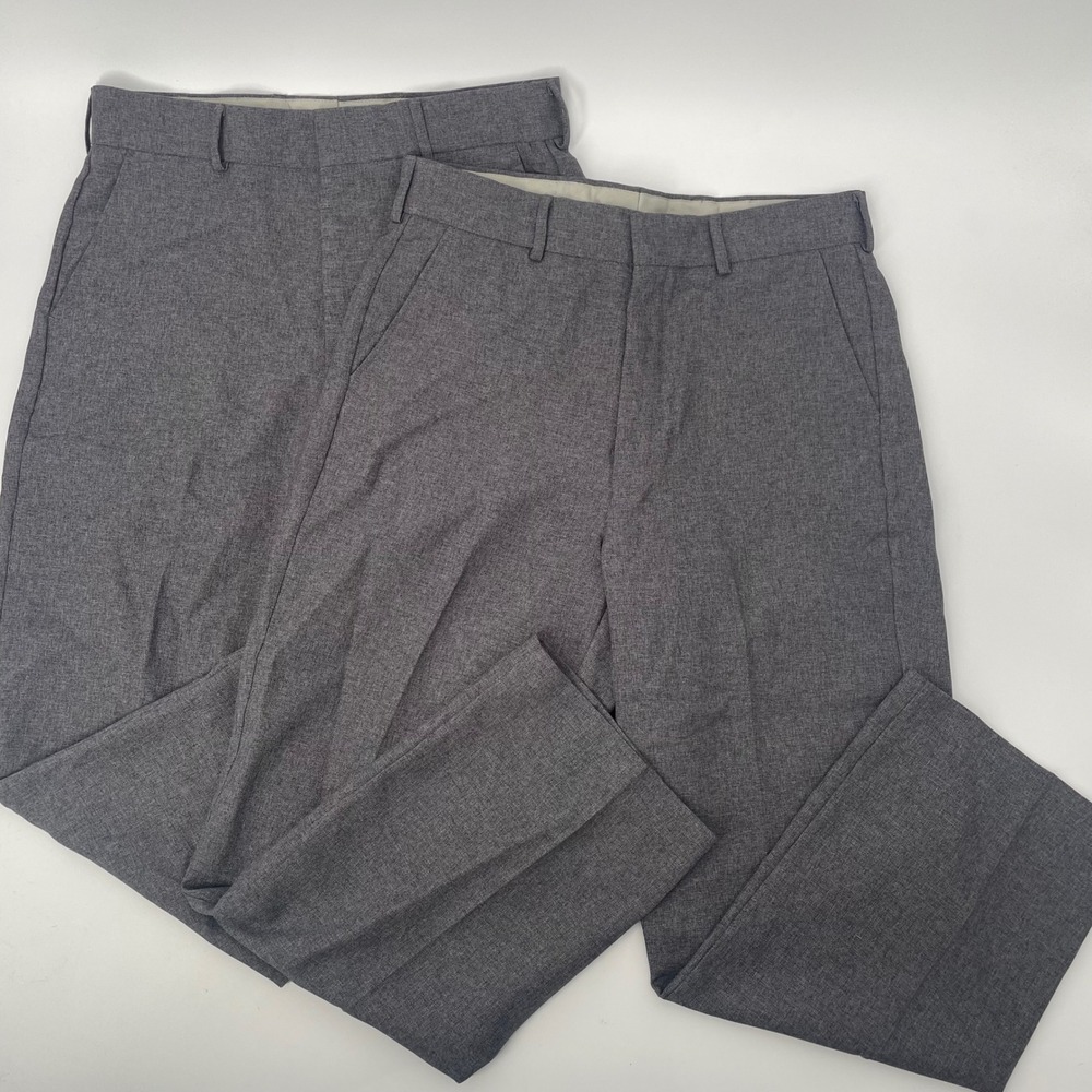 NWT 2 Pair Edwards Men's Gray 34x28 Uniform Work Pants Style 2290‎ Flat Front